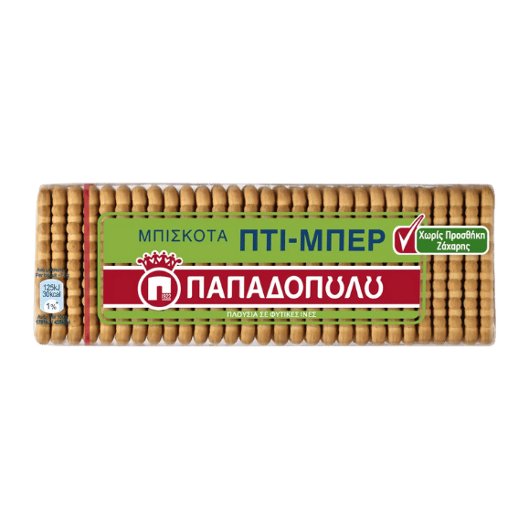 Petit-Beurre Kekse Ohne Zuckerzusatz (225g) Papadopoulou von Papadopoulos bei Araxxon  - Hochwertiges griechisches Produkt.   Petit-Beurre Kekse Ohne Zuckerzusatz (225g) Papadopoulou από Papadopoulos στο Araxxon  - Αυθεντικό ελληνικό προϊόν.
